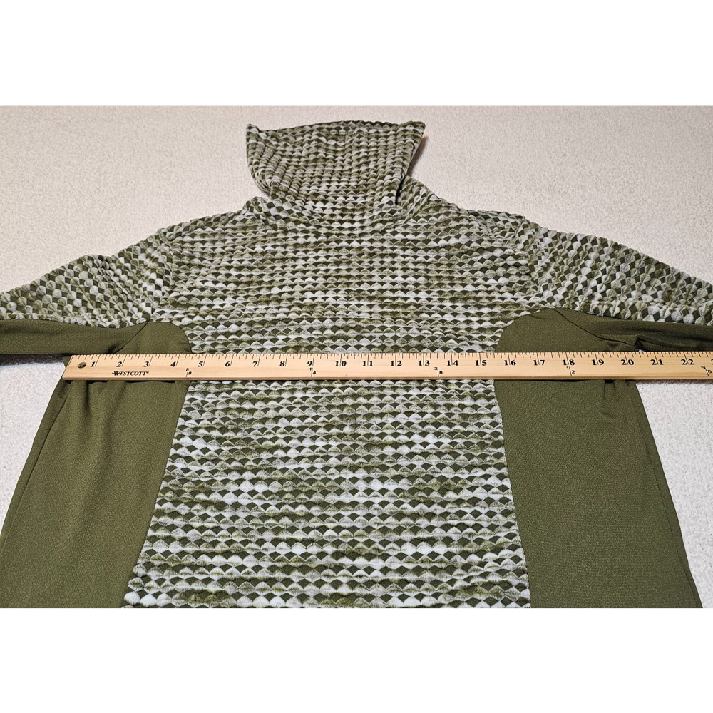 Nike Pro Hyperwarm Women's XL Olive Green Mock Neck Brushed Training Pullover - Picture 6 of 12